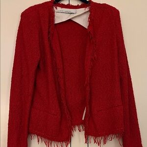 IRO Vibrant Red Fringed Cardigan/blazer size 42